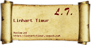 Linhart Timur névjegykártya